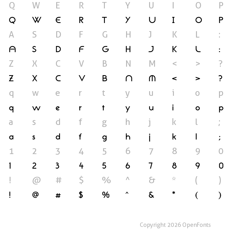 Character Map of NeoGothis ADF Std Demibold