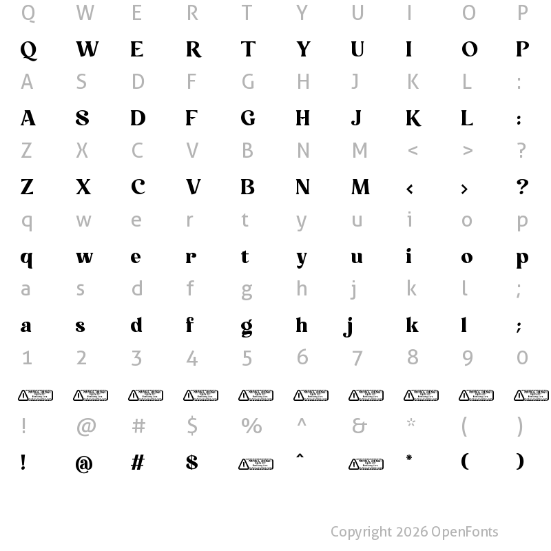 Character Map of Neom Regular
