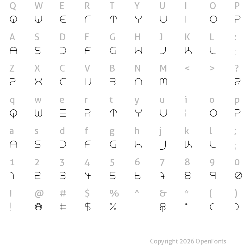 Character Map of NEON CLUB MUSIC Regular