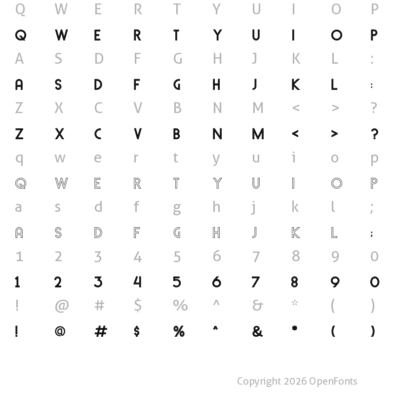 Character Map of Neon Light Regular