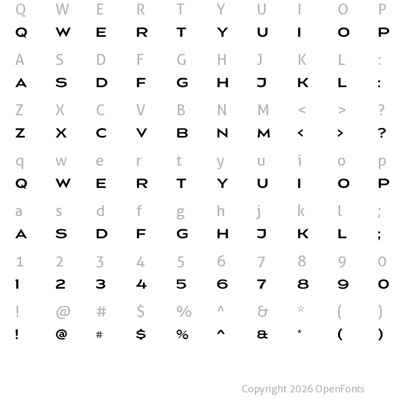 Character Map of NesathoBeryl Medium