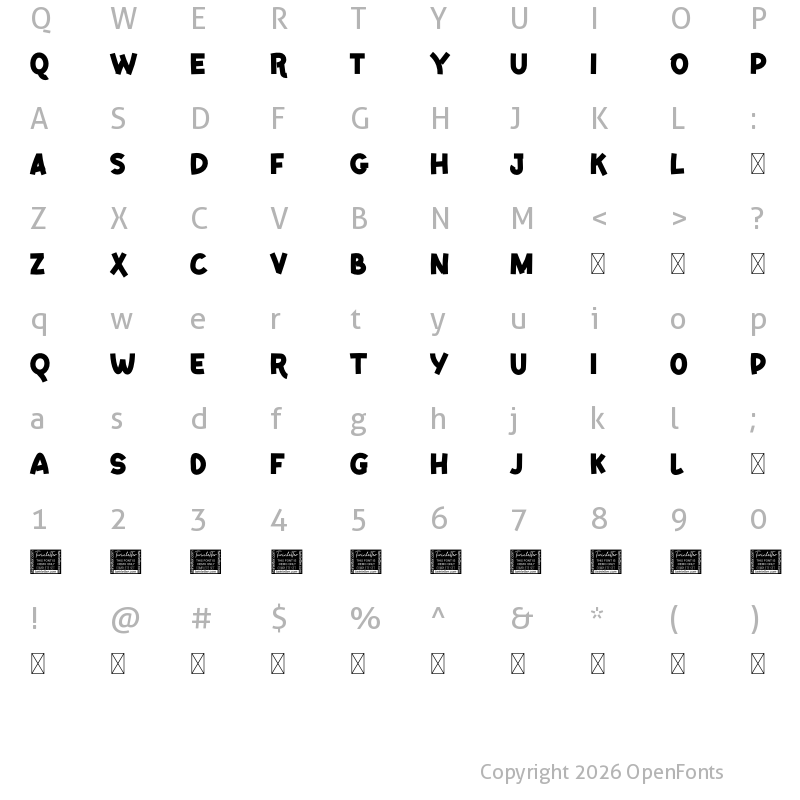 Character Map of NESTING PERSONAL USE