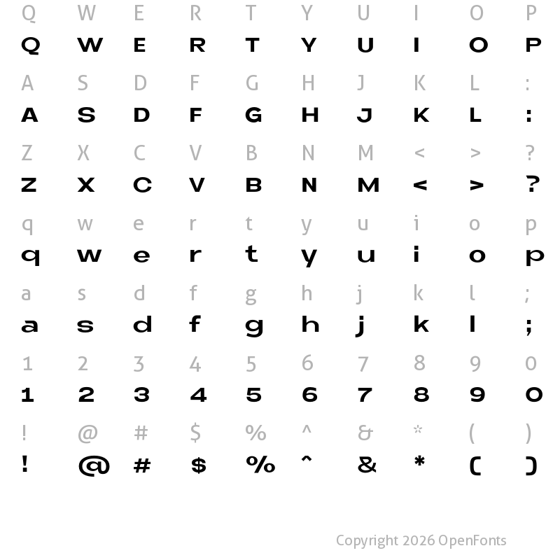 Character Map of Neue Metana Bold