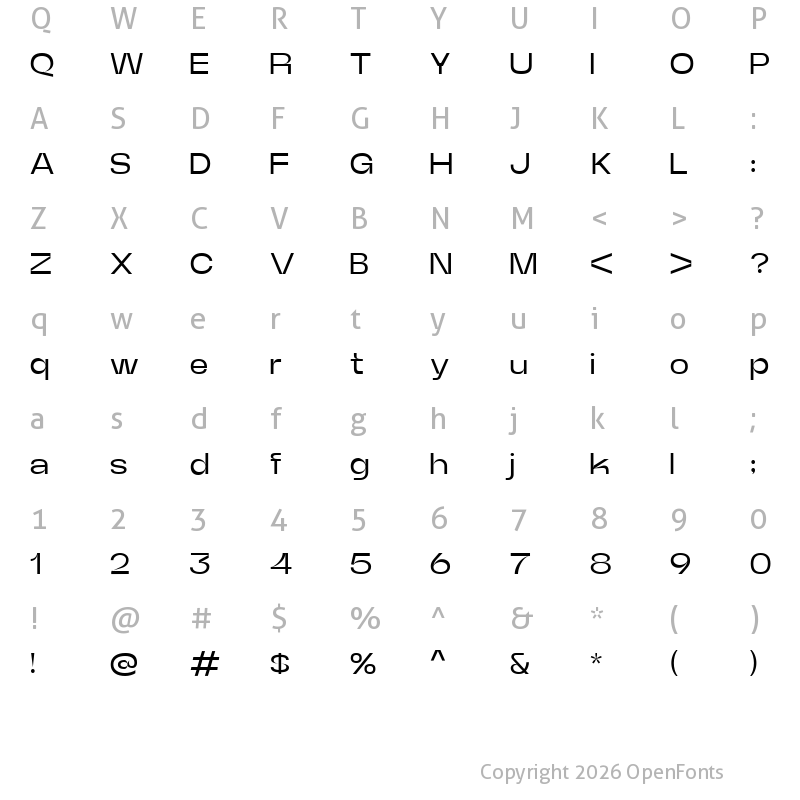 Character Map of Neue Power Medium