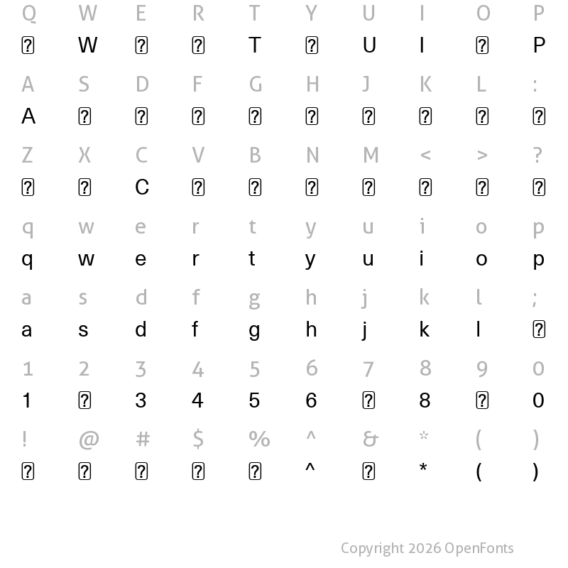 Character Map of NeueHaasUnicaW1G-Regular ?