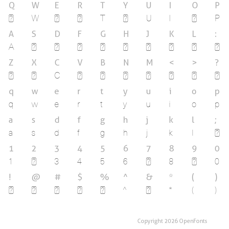 Character Map of NeueHaasUnicaW1G-UltraLight ?