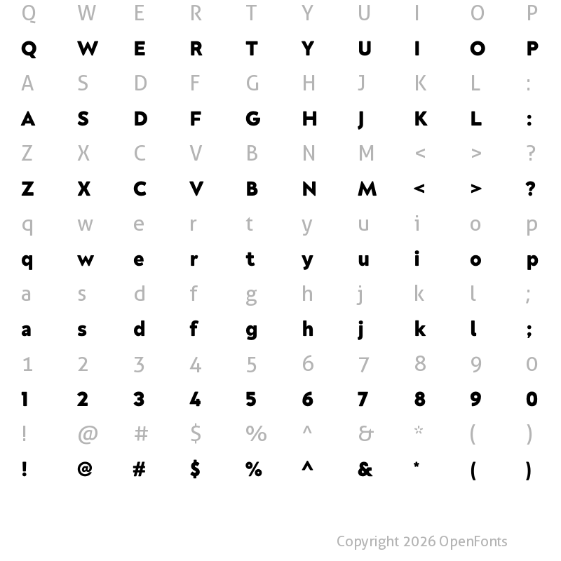 Character Map of Neufreit ExtraBold