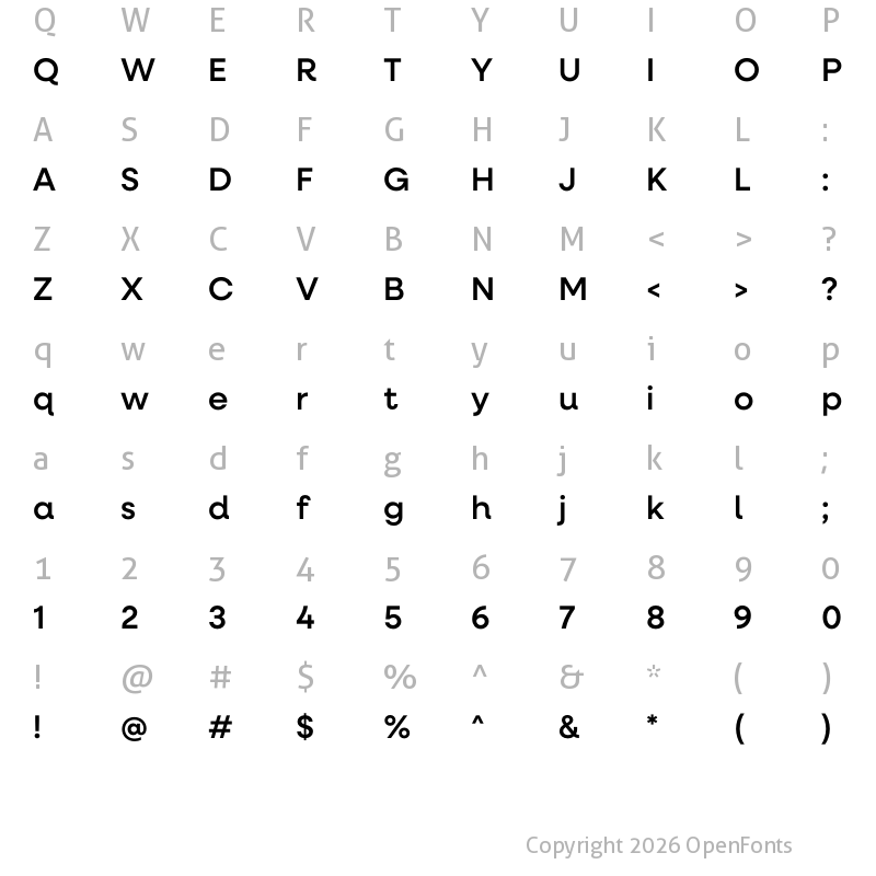 Character Map of Neulis Neue Medium