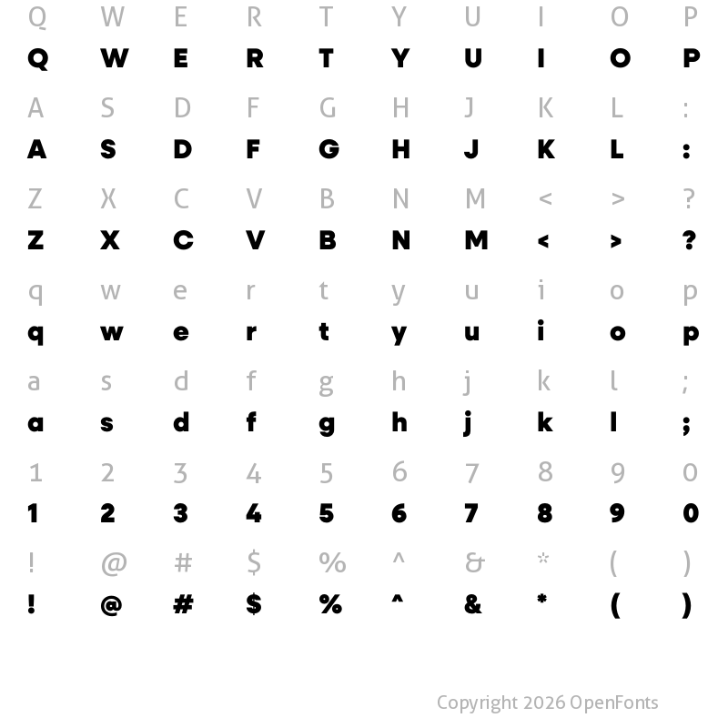 Character Map of Neulis Sans Black