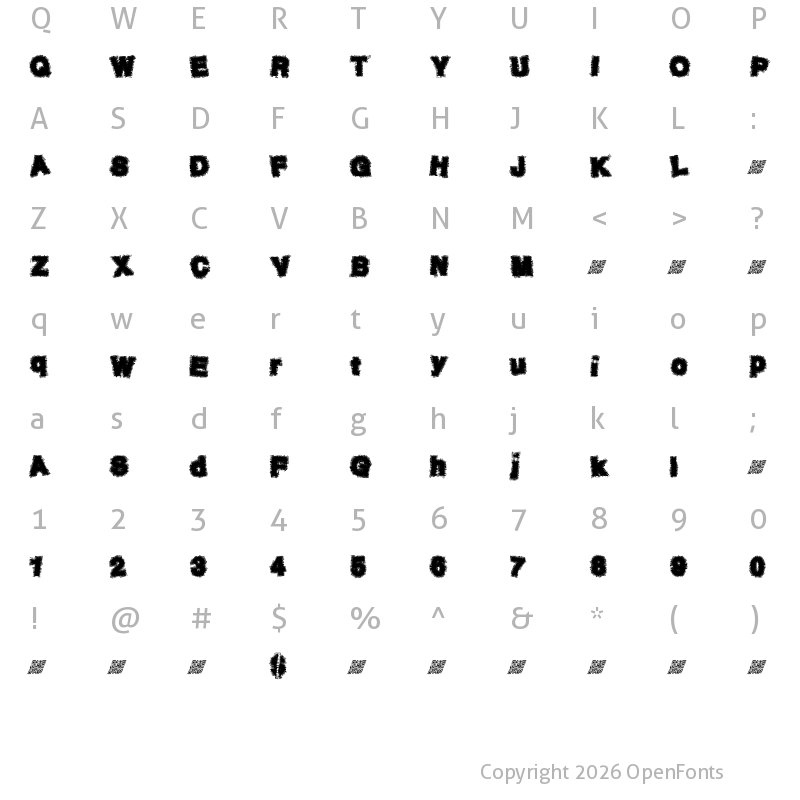 Character Map of NeuroTick Regular