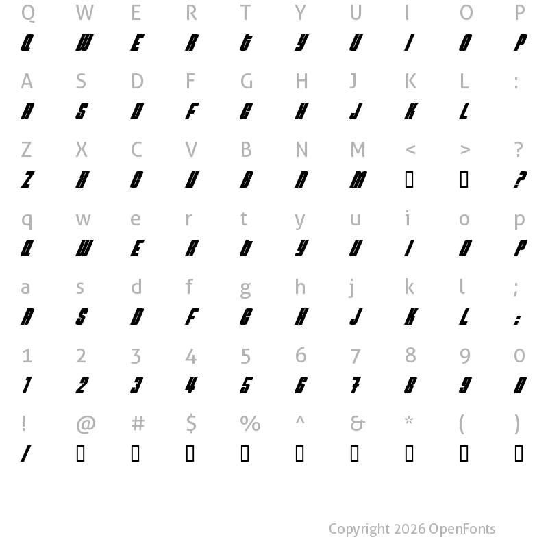 Character Map of NeutronBomb Regular