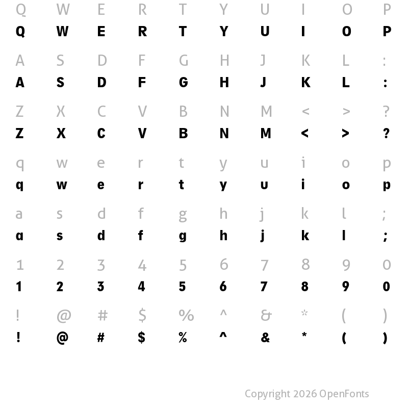 Character Map of Neuzeit Grotesk Cond Black