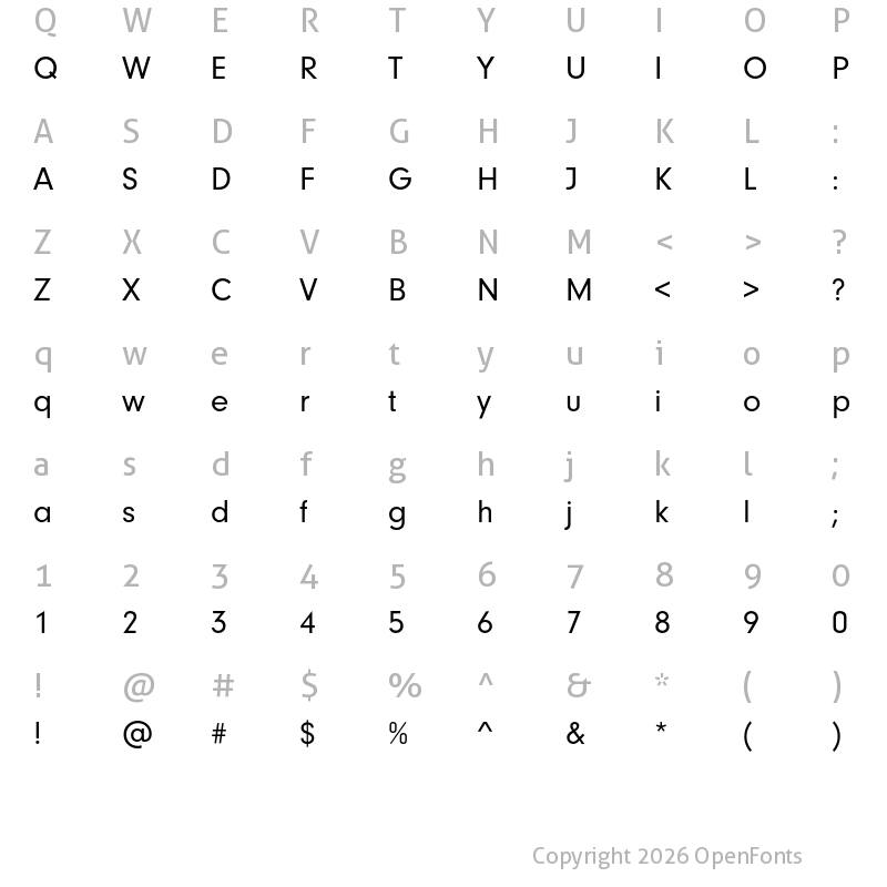 Character Map of Neuzeit Grotesk Regular