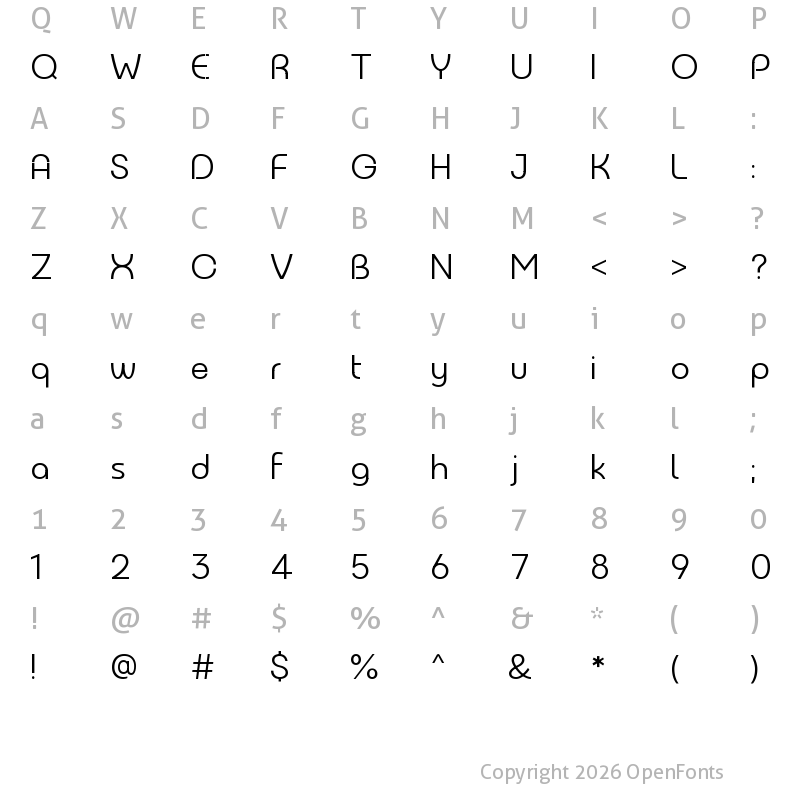 Character Map of NeverMind Bauhaus Regular