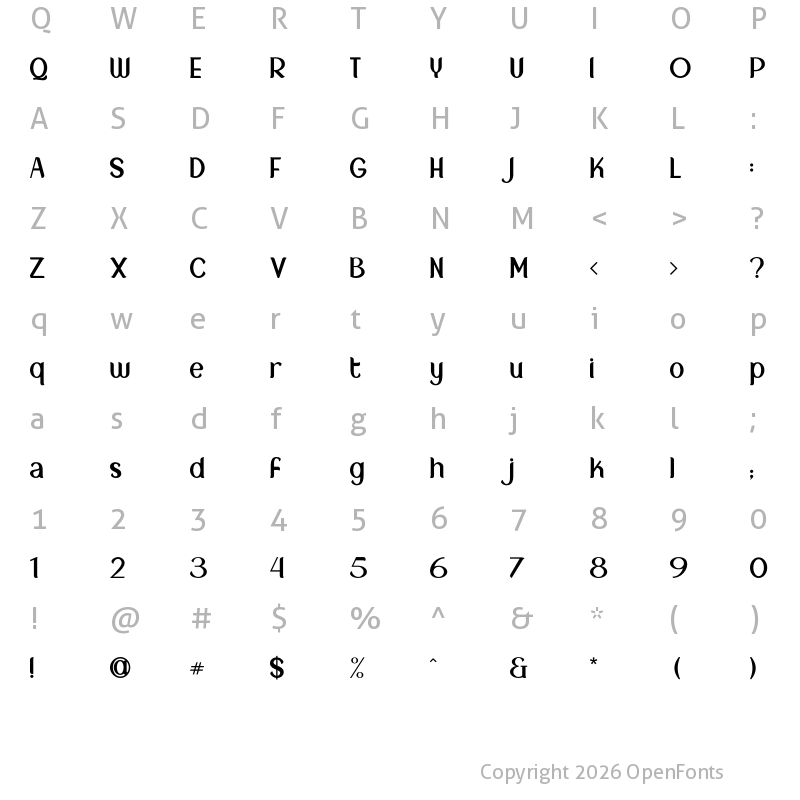 Character Map of New Crown Normal_DEMO