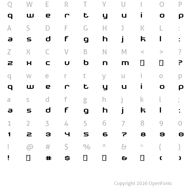 Character Map of New Detroit Regular