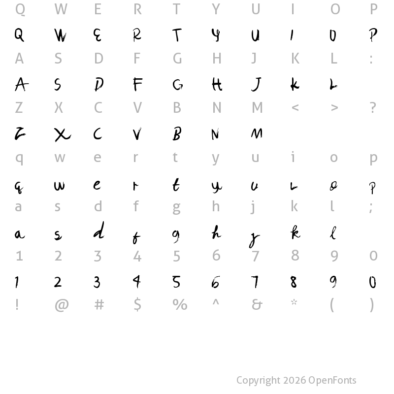 Character Map of New Mexico Demo Regular