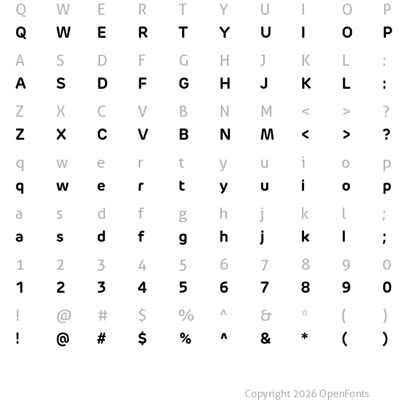 Character Map of New Rubrik Edge Bold