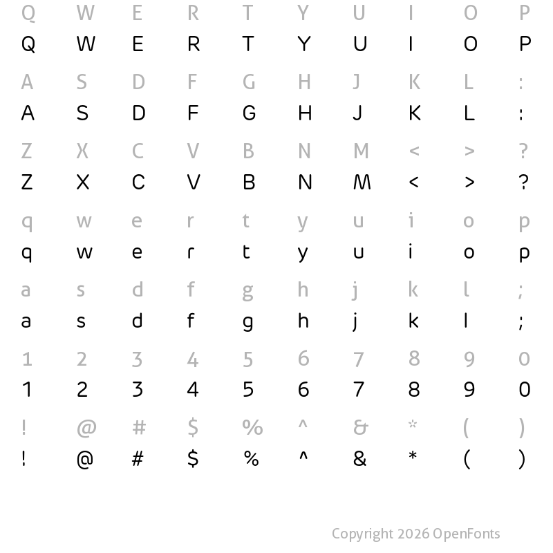 Character Map of New Rubrik Regular
