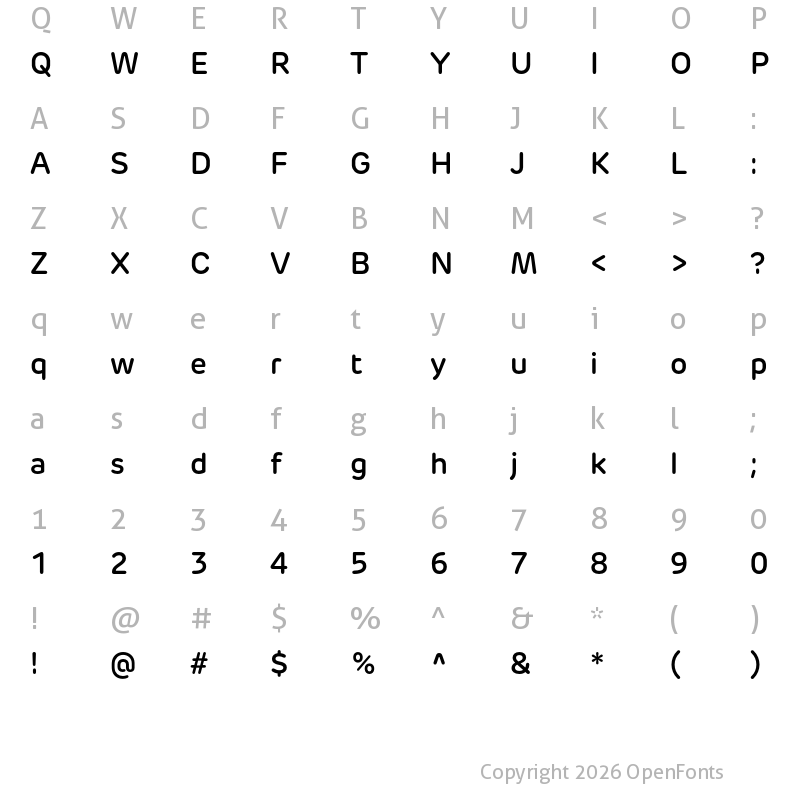 Character Map of New Rubrik SemiBold