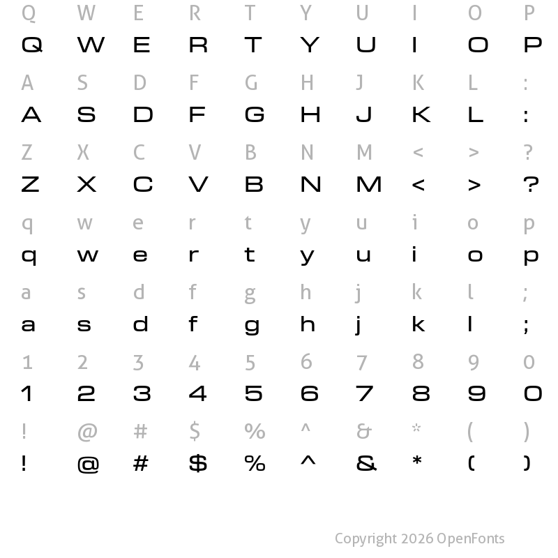 Character Map of New Science Medium Extended
