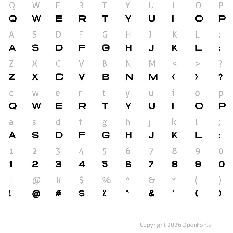 Character Map of New Style Bold