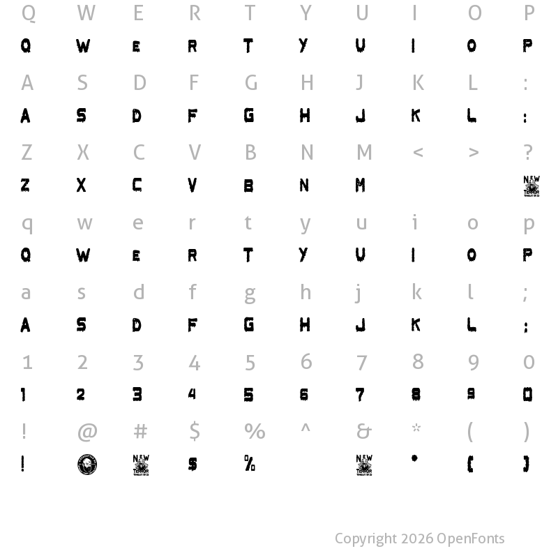 Character Map of New Terror Regular