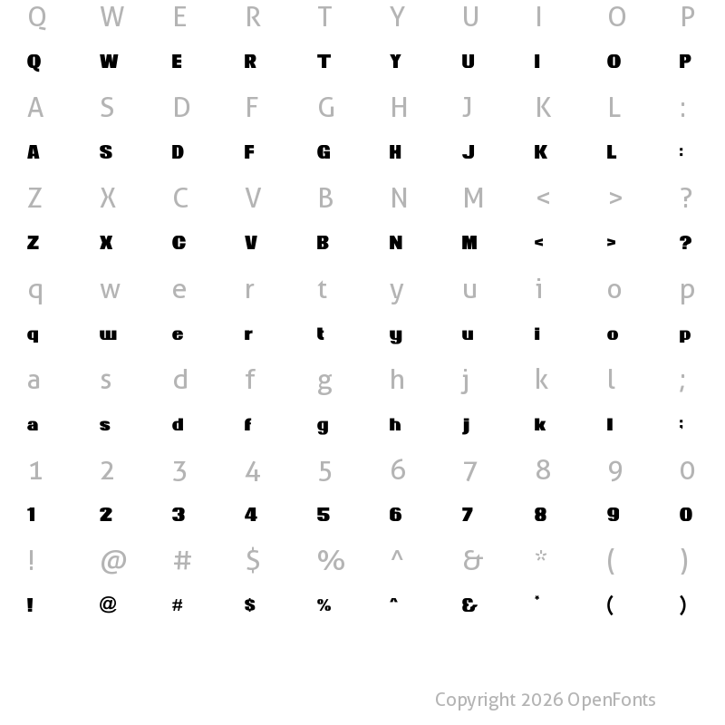 Character Map of News of the World Regular