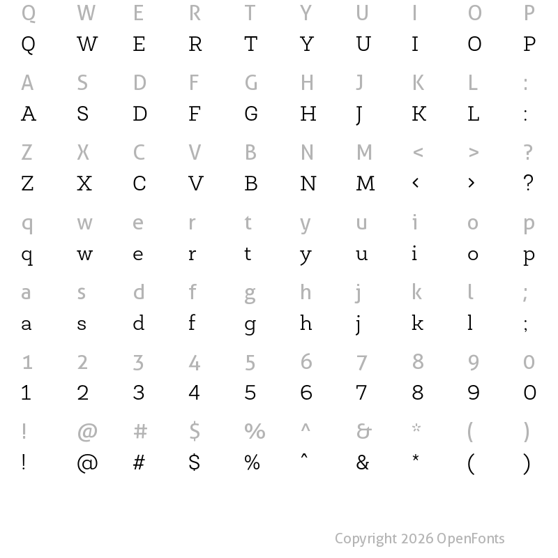Character Map of Newslab Light