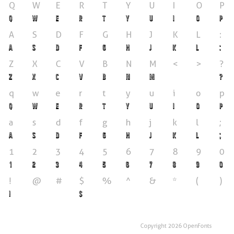 Character Map of Newspaper Regular