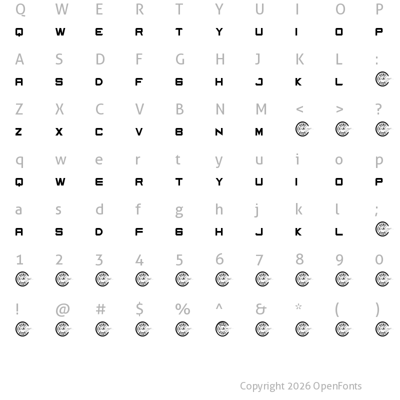 Character Map of Newsport Demo Regular