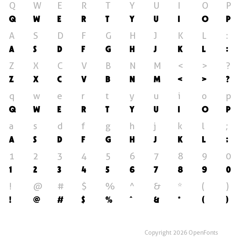 Character Map of Newstar Regular