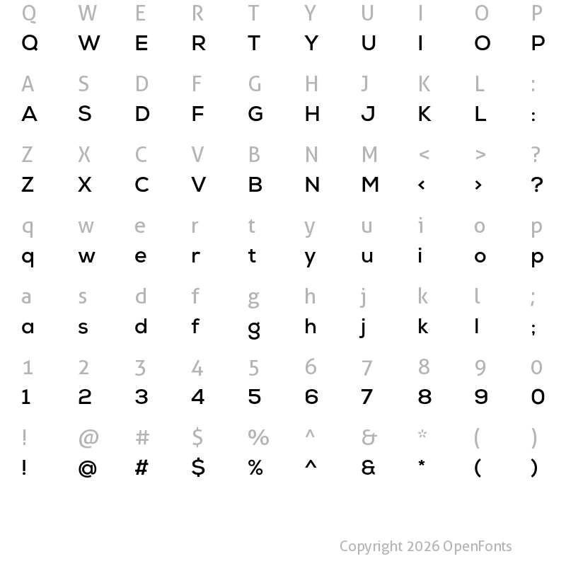 Character Map of Nexa Bold