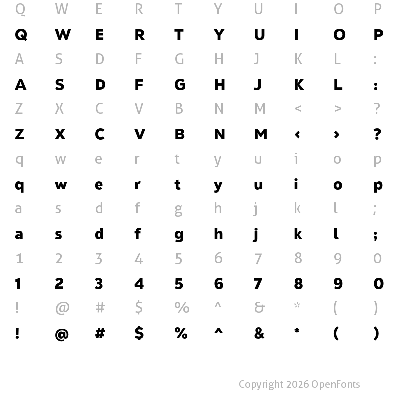 Character Map of NexaText Black