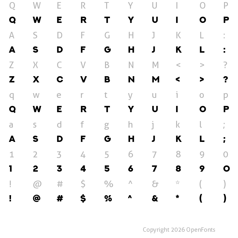 Character Map of NEXT ART Heavy