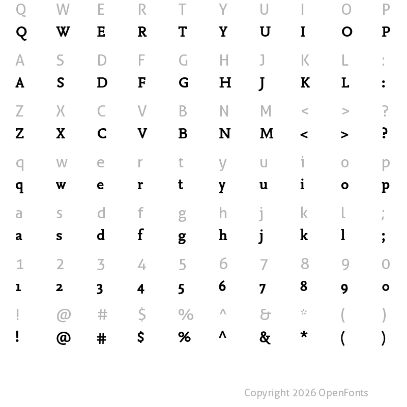 Character Map of Nexus Mix Pro Bold