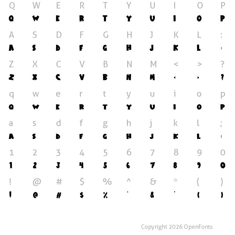 Character Map of Night Action Regular