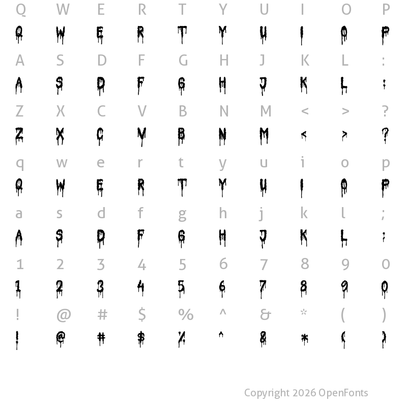 Character Map of Nightmare Story Regular
