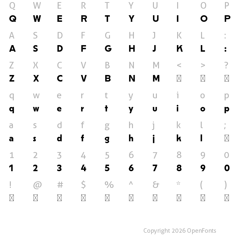Character Map of Nikkei Maru Bold