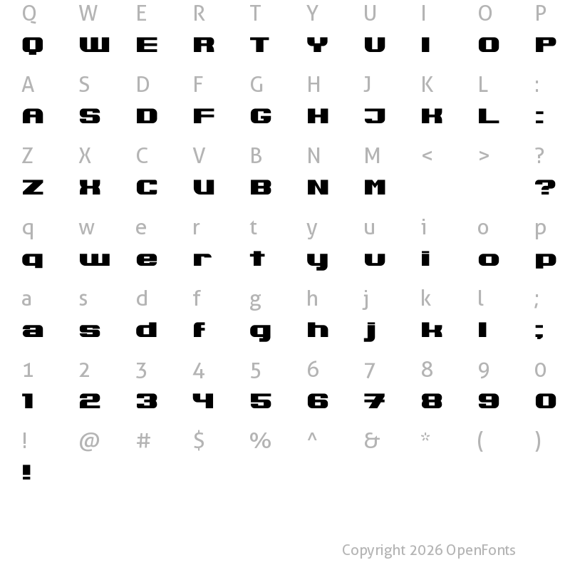 Character Map of Nikolina Regular