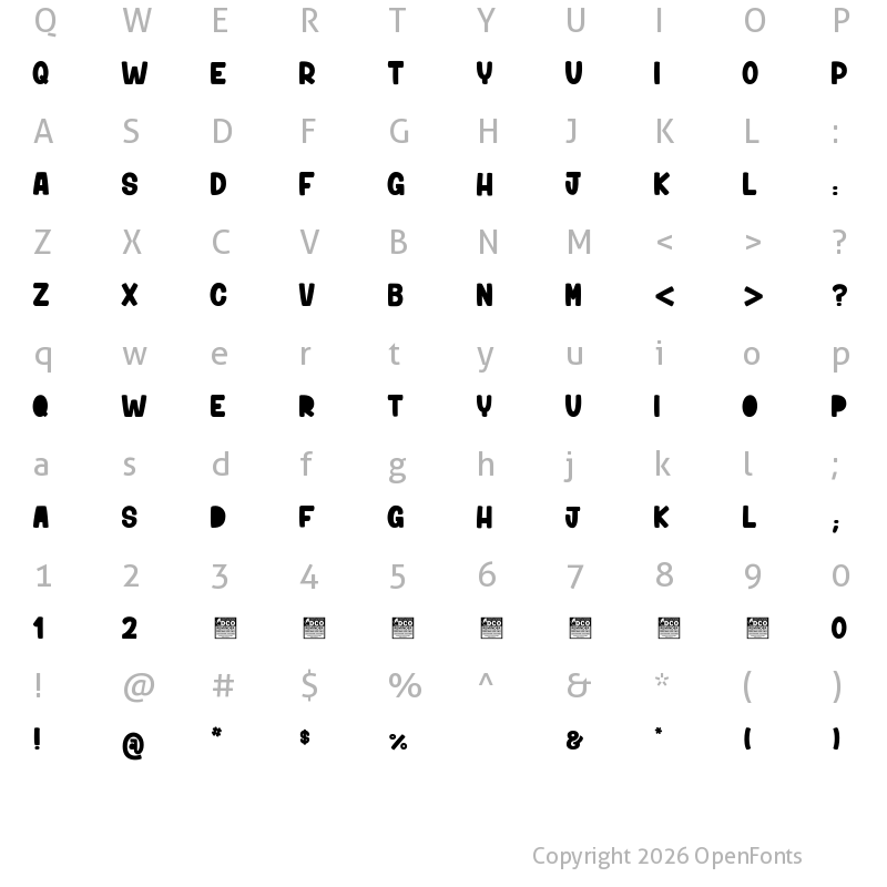 Character Map of Niktalope light_PersonalUseOnly Regular