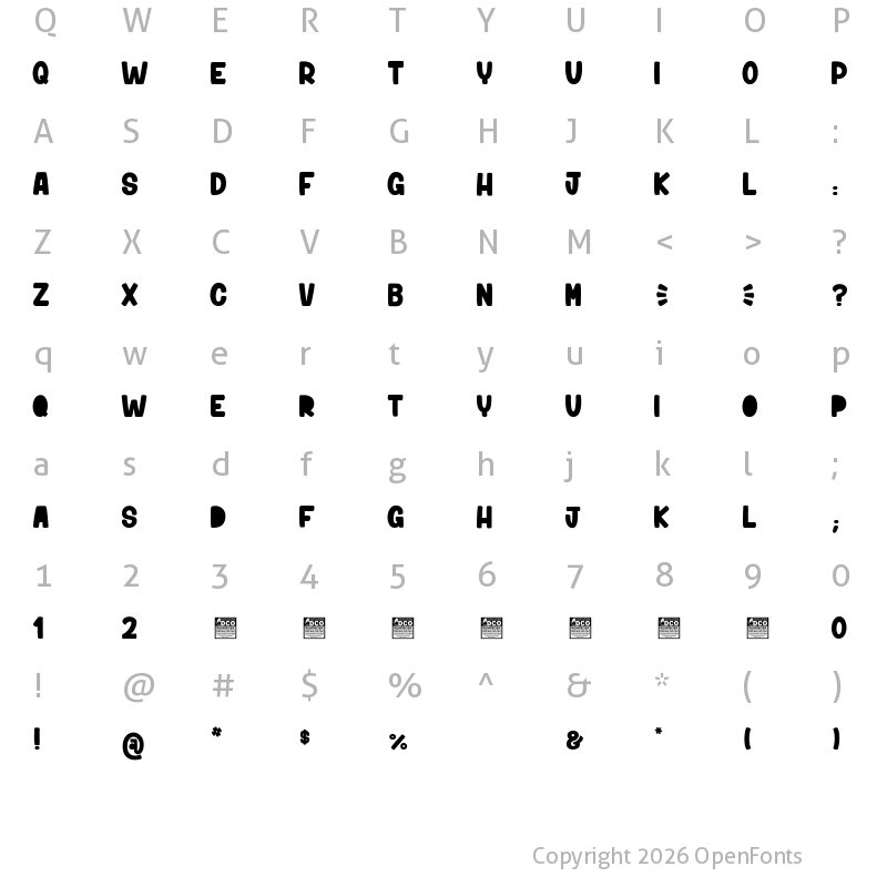 Character Map of Niktalope_PersonalUseOnly Regular