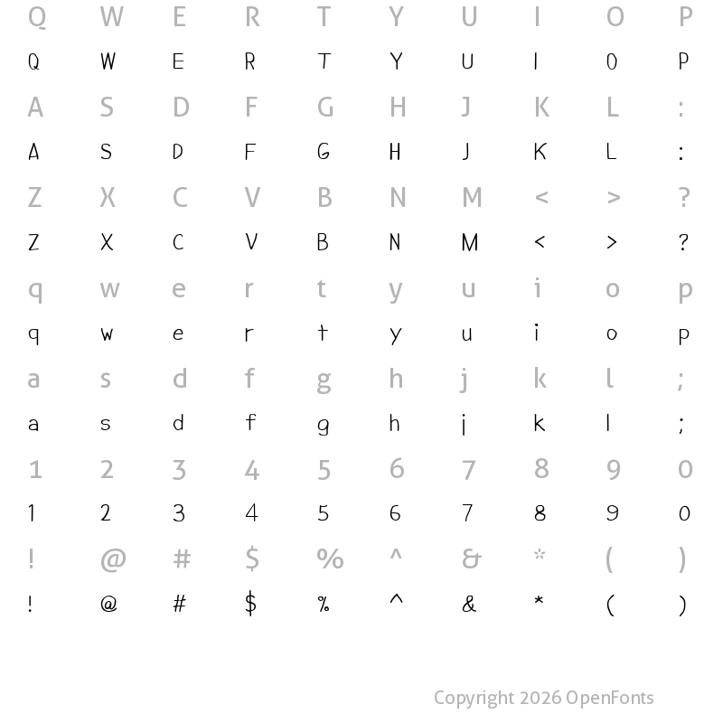 Character Map of NipCen's Print Unicode Regular