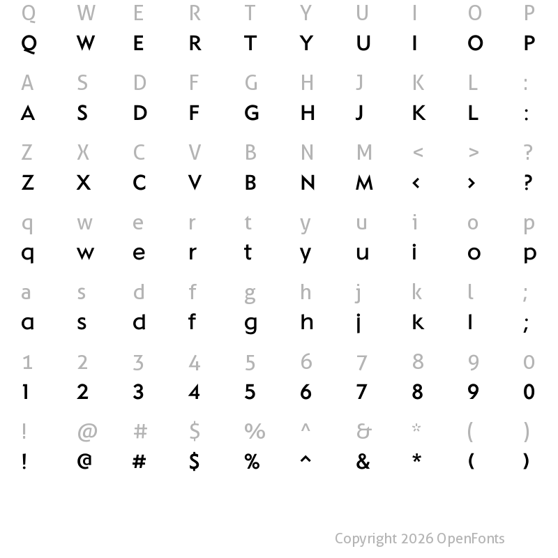 Character Map of Nivea Regular