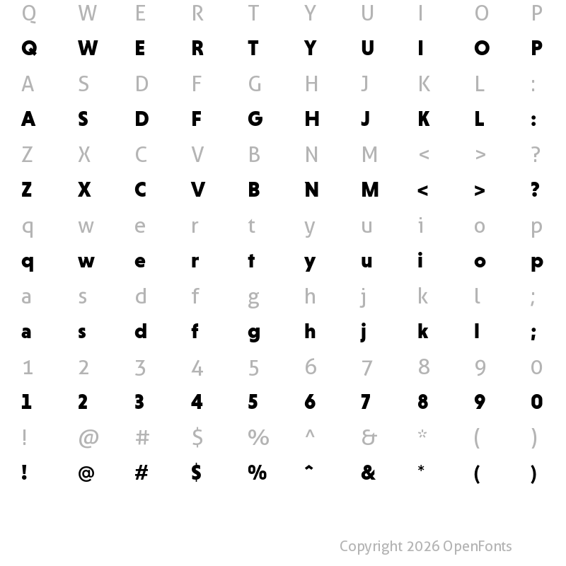 Character Map of Niveau Grotesk Black