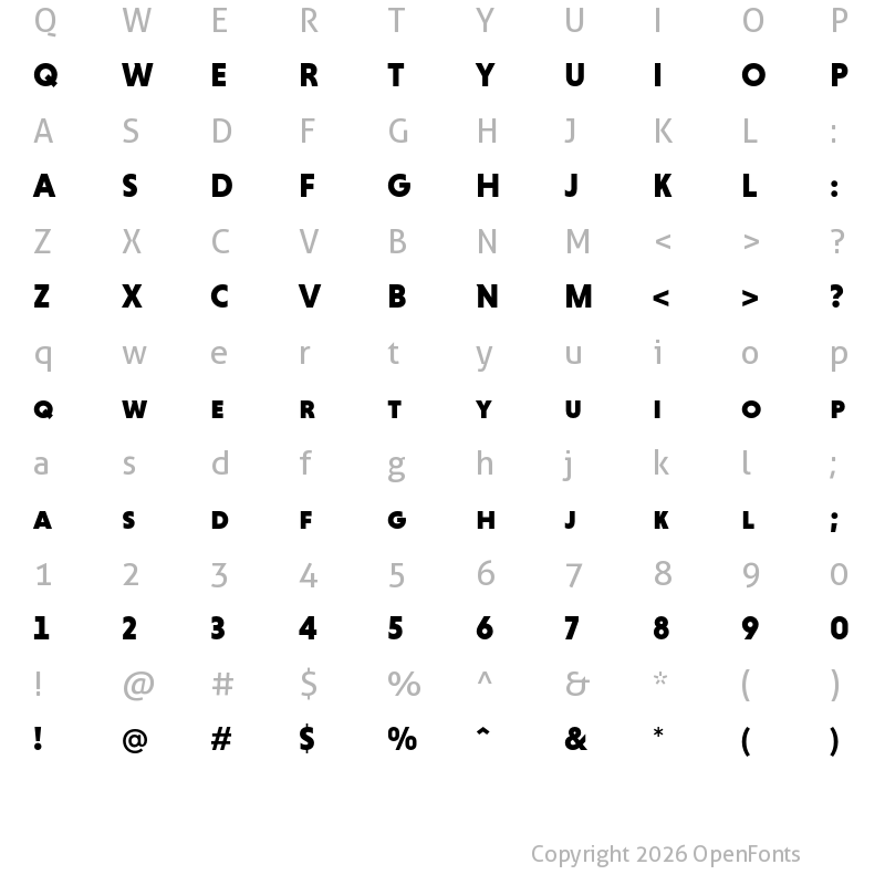 Character Map of Niveau Grotesk Black Small Caps