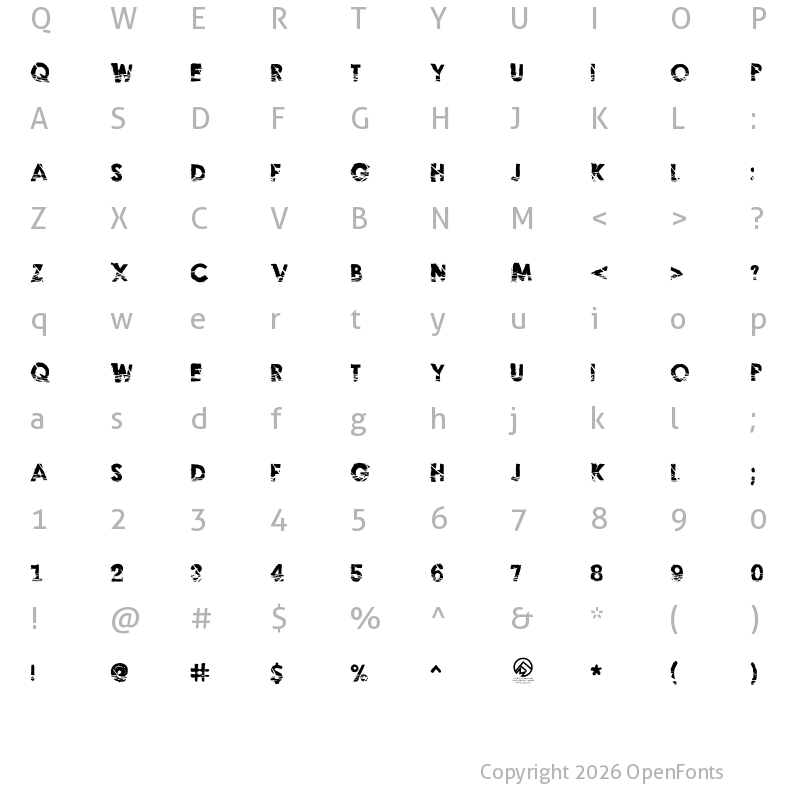 Character Map of No Hard Evidence Regular