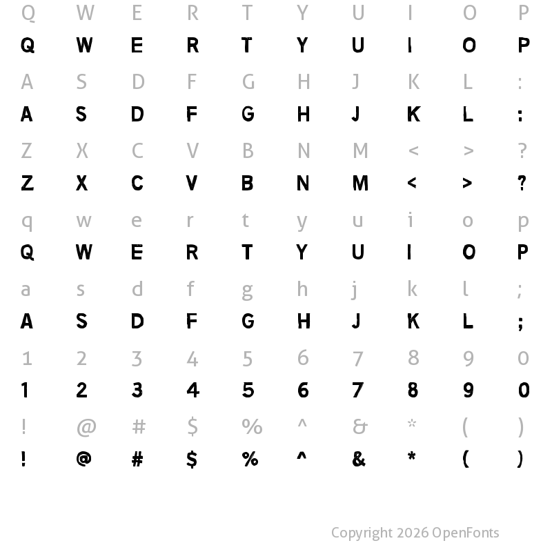 Character Map of No more lies Regular