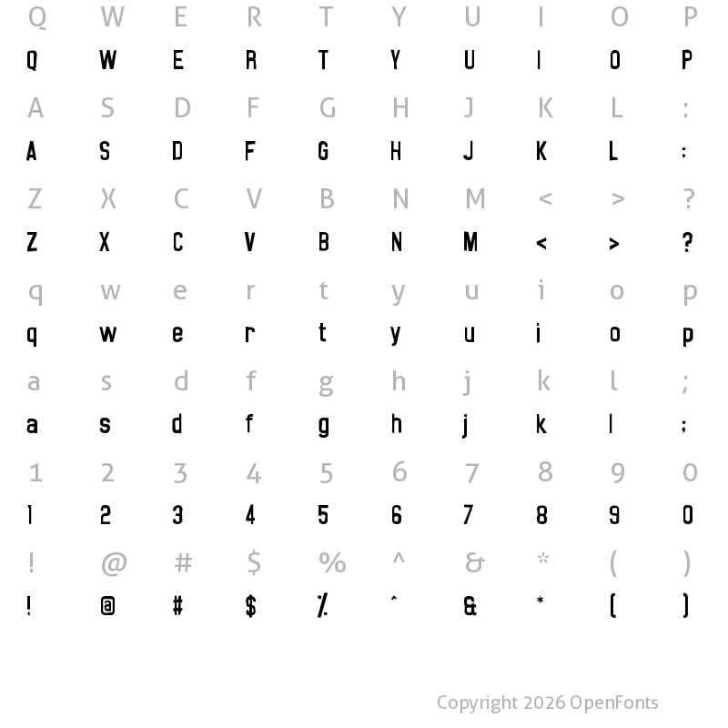 Character Map of Noasarck Sporadico Regular
