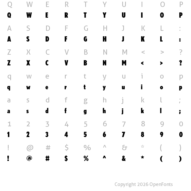 Character Map of Nobel BlackCondensed